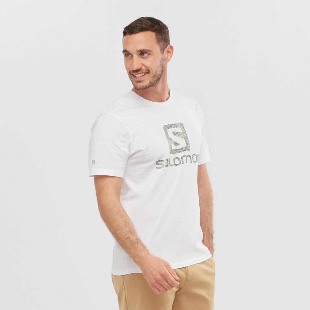 Salomon Israel OUTLIFE LOGO - Mens T shirts - White (TQGU-70698)